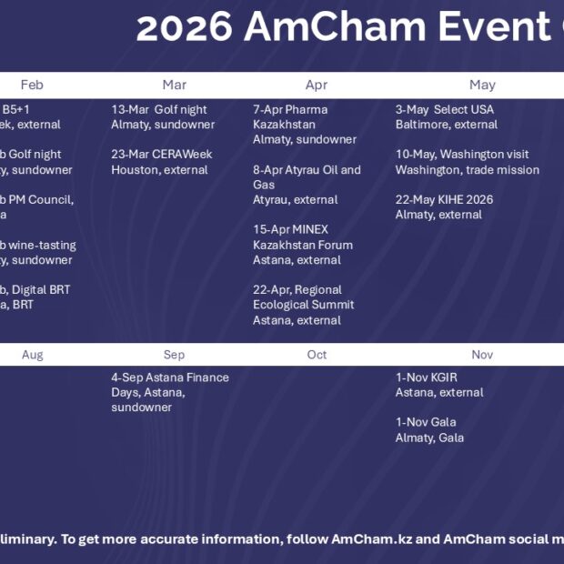AmCham Kazakhstan 2026 Preliminary Event Calendar